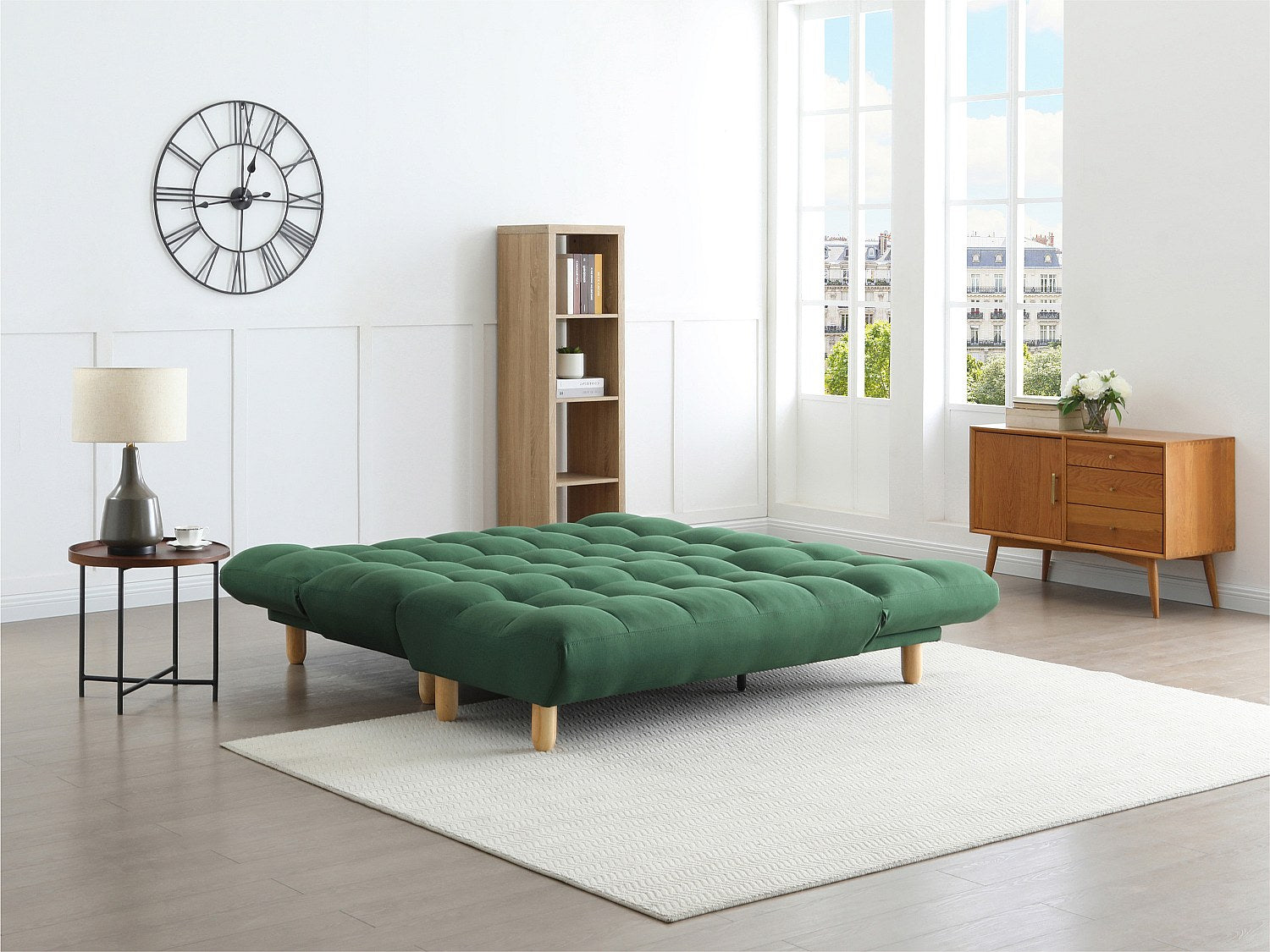 Canapé modulable convertible vert tissu