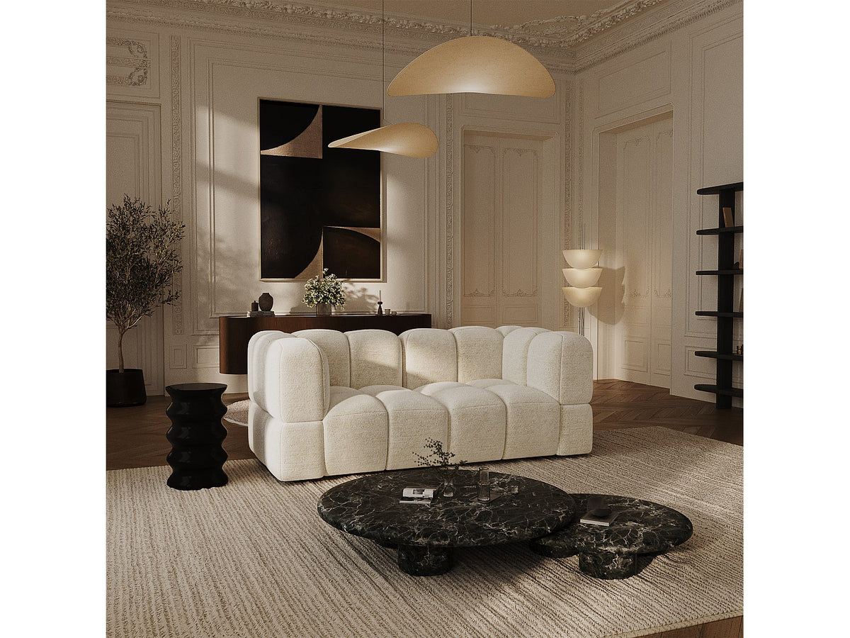 Canapé modulable 3 places beige velours