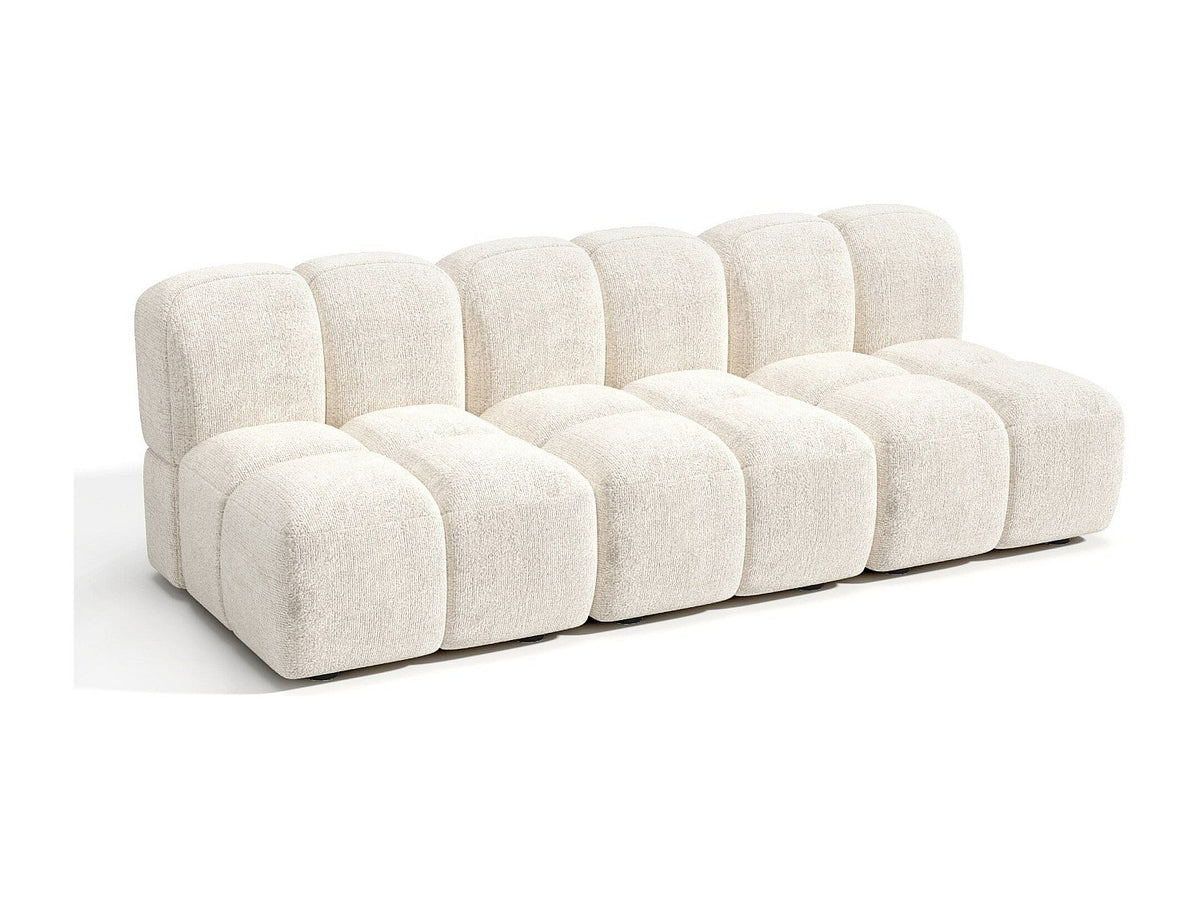 Canapé modulable 5 places beige velours