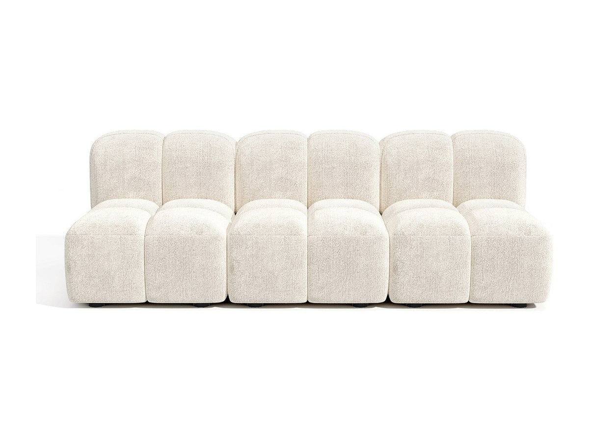 Canapé modulable 5 places beige velours