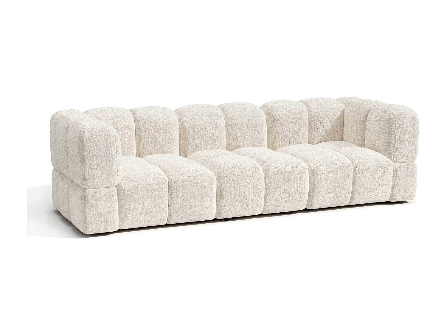 Canapé modulable 5 places beige velours