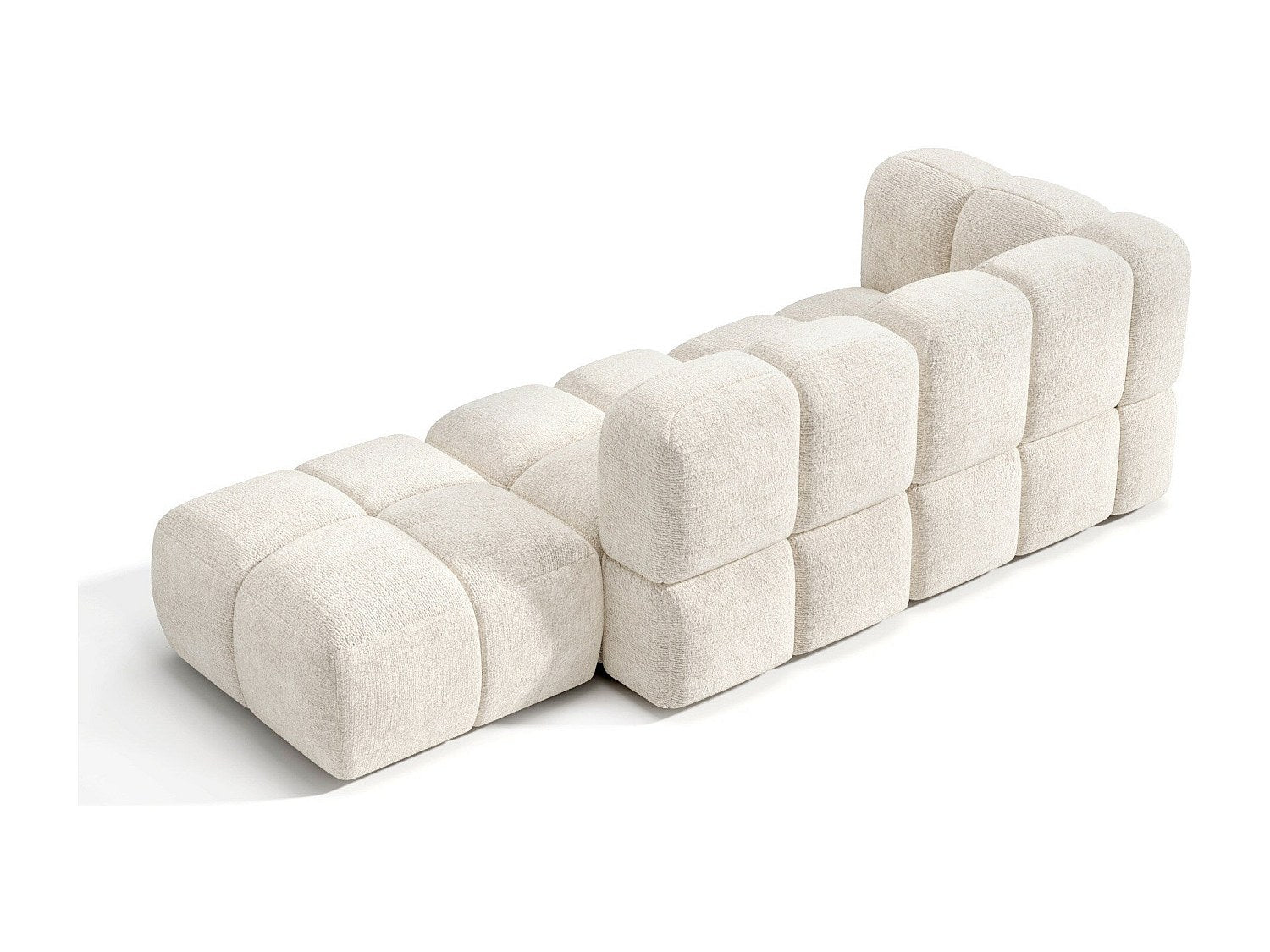 Canapé modulable 5 places beige velours