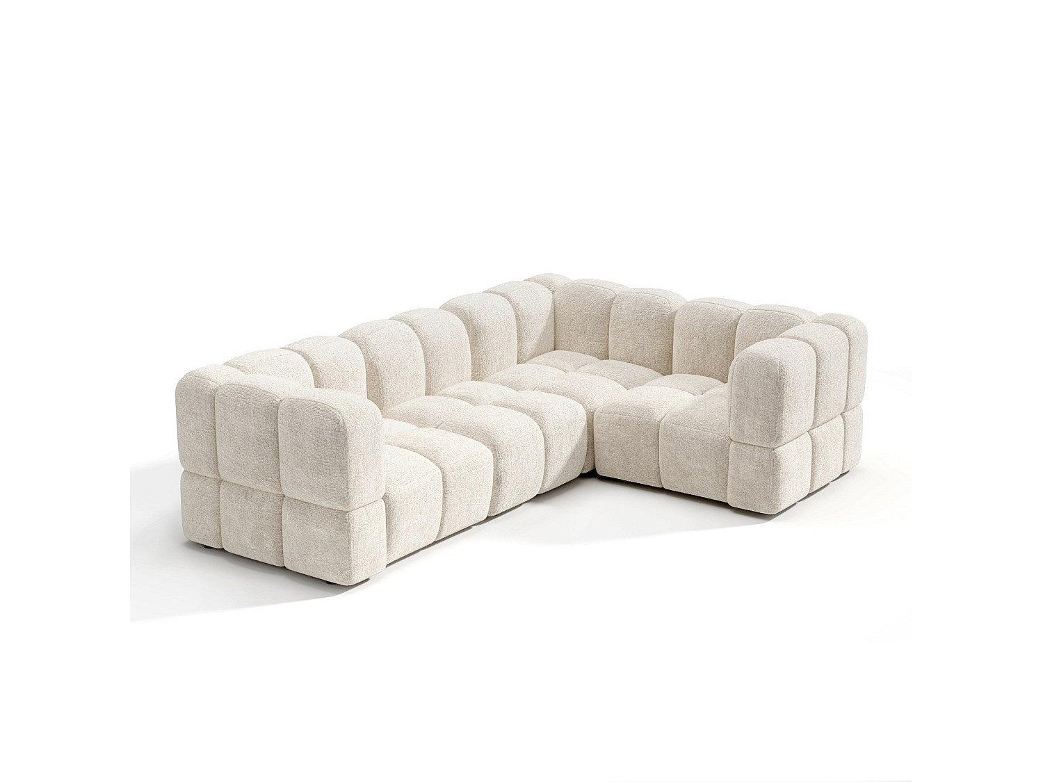 Canapé modulable 6 places beige velours