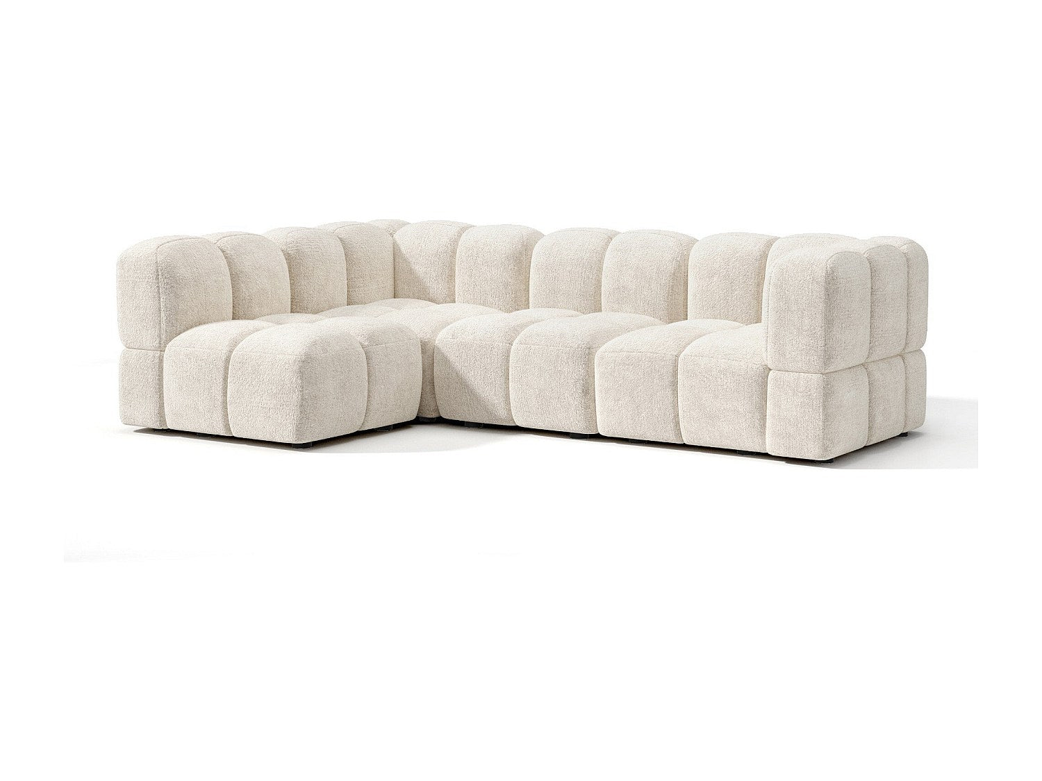 Canapé modulable 6 places beige velours
