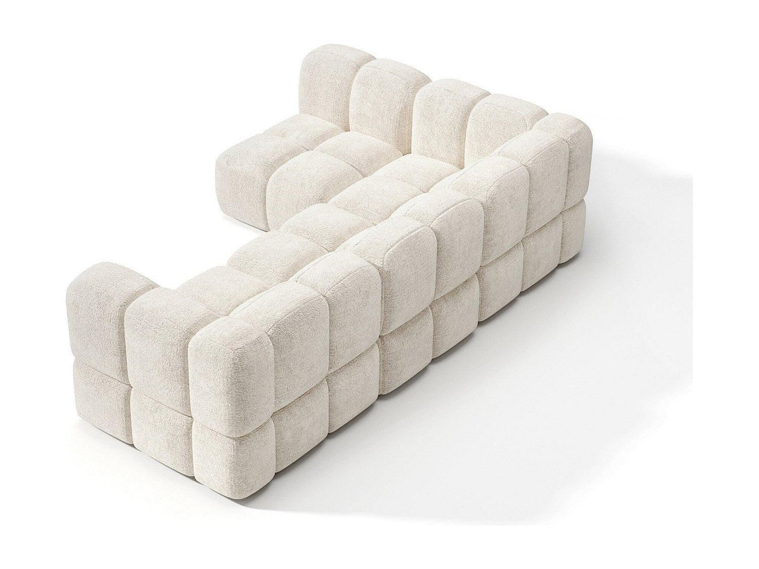 Canapé modulable 6 places beige velours