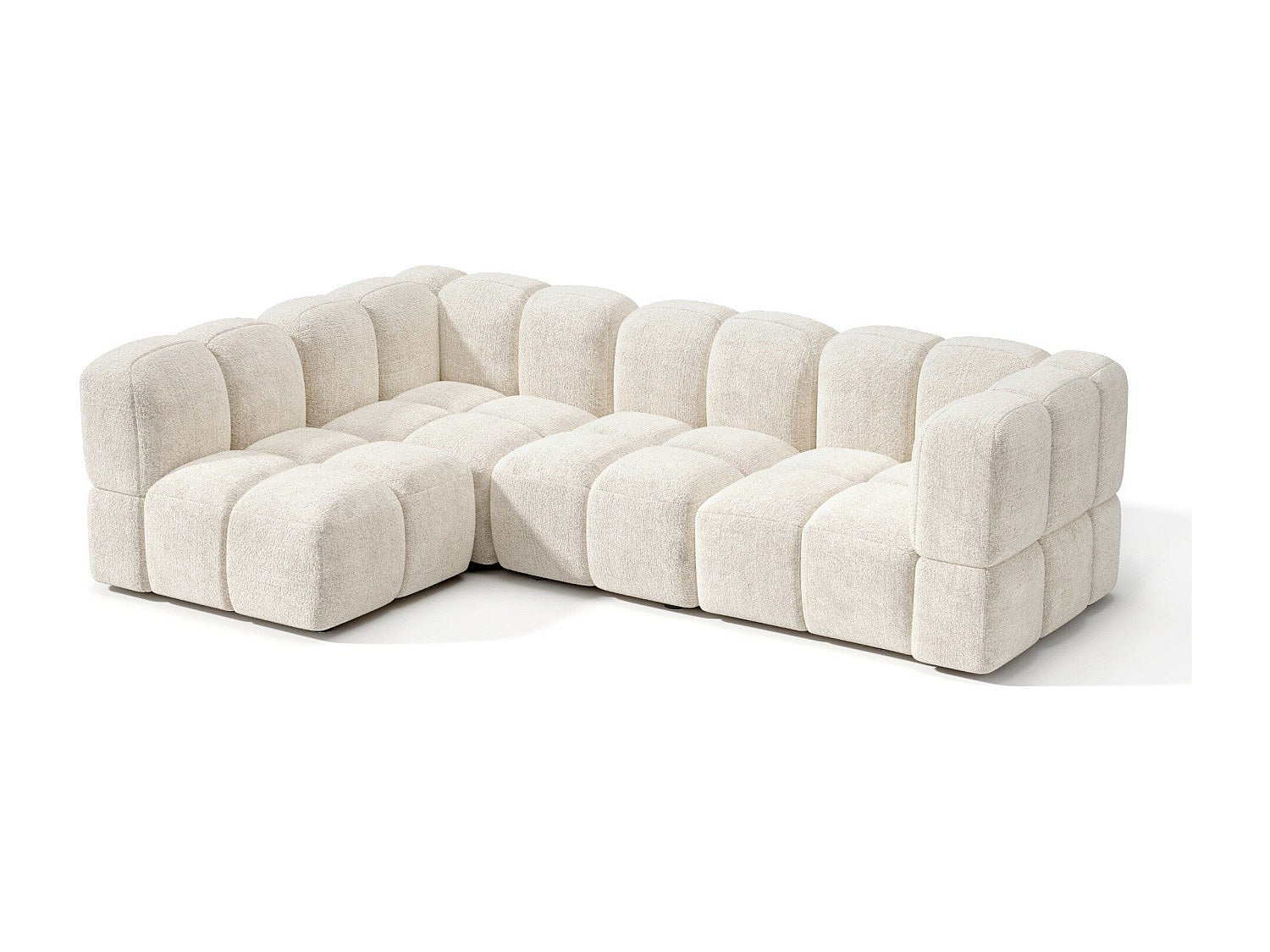Canapé modulable 6 places beige velours