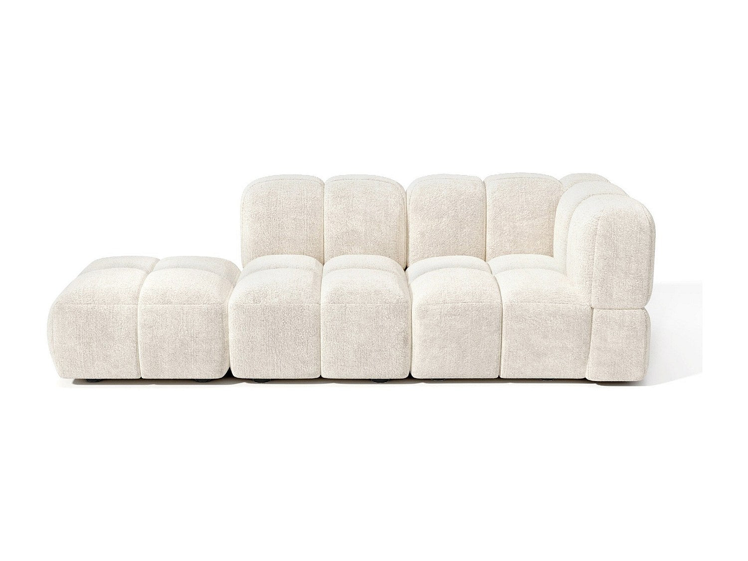 Canapé modulable 5 places beige velours