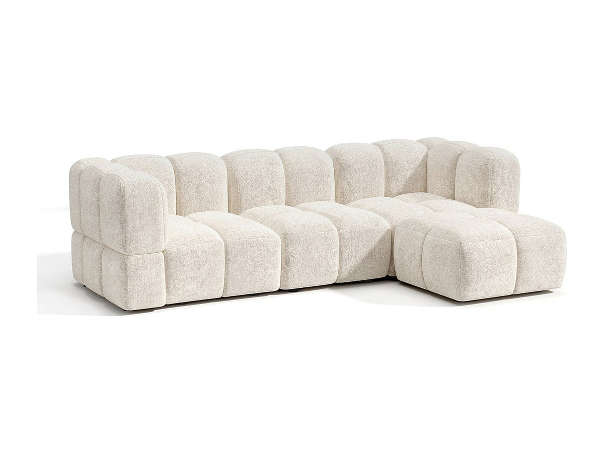 Angle pour canapé modulable 6 places beige velours
