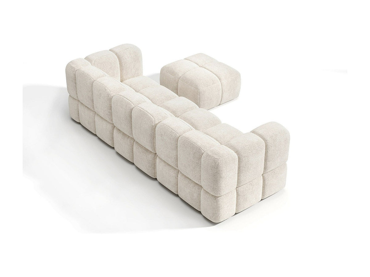 Angle pour canapé modulable 6 places beige velours