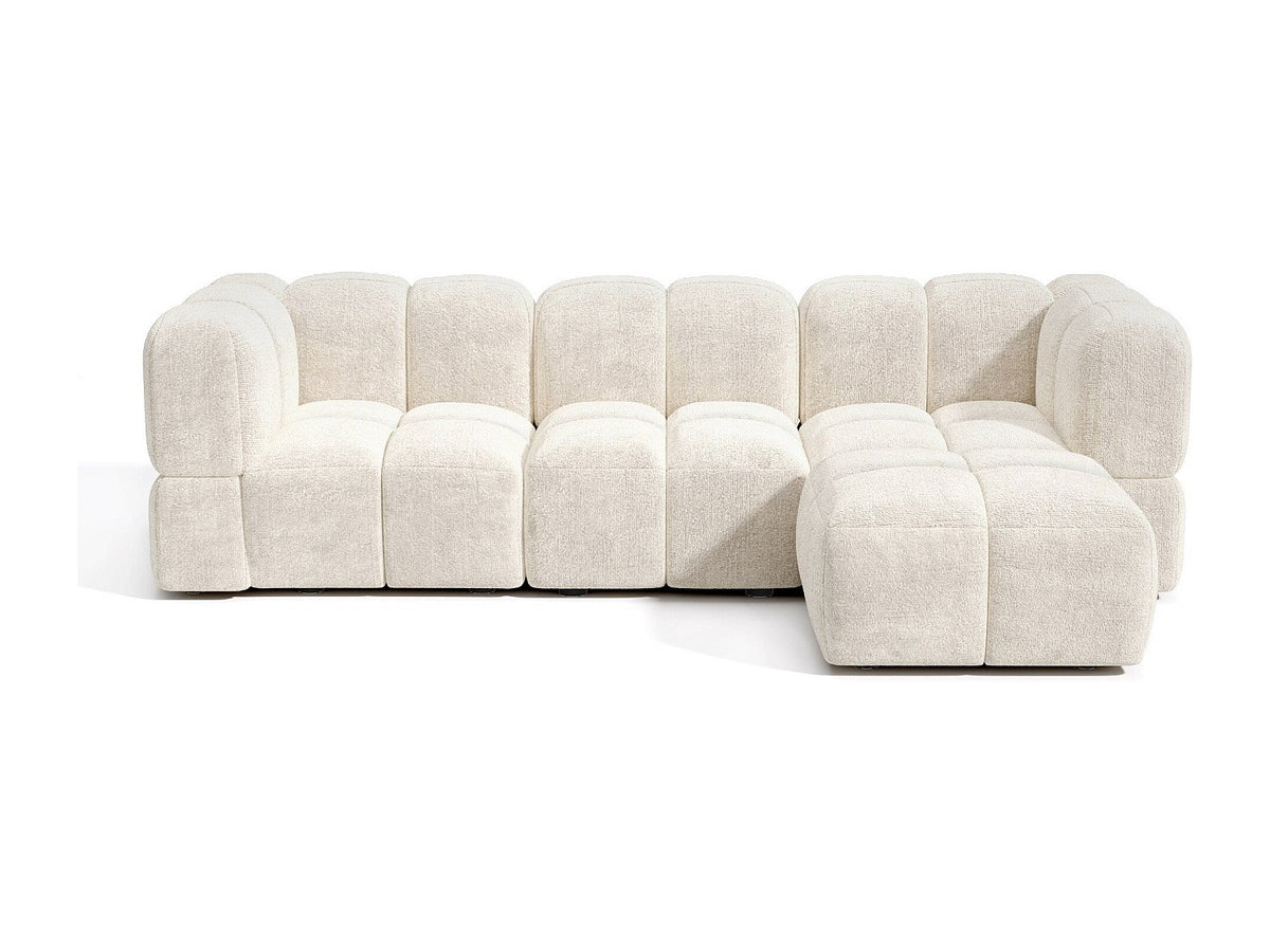 Angle pour canapé modulable 6 places beige velours