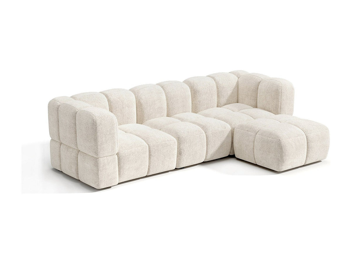 Angle pour canapé modulable 6 places beige velours