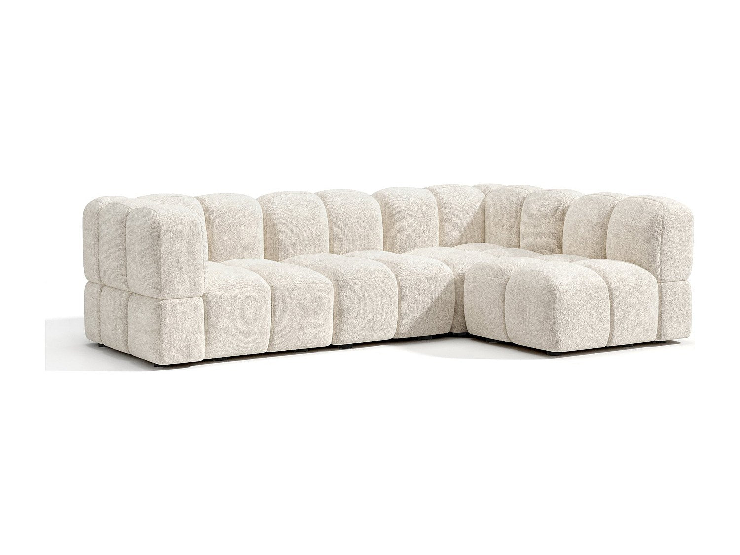 Canapé modulable 6 places beige velours