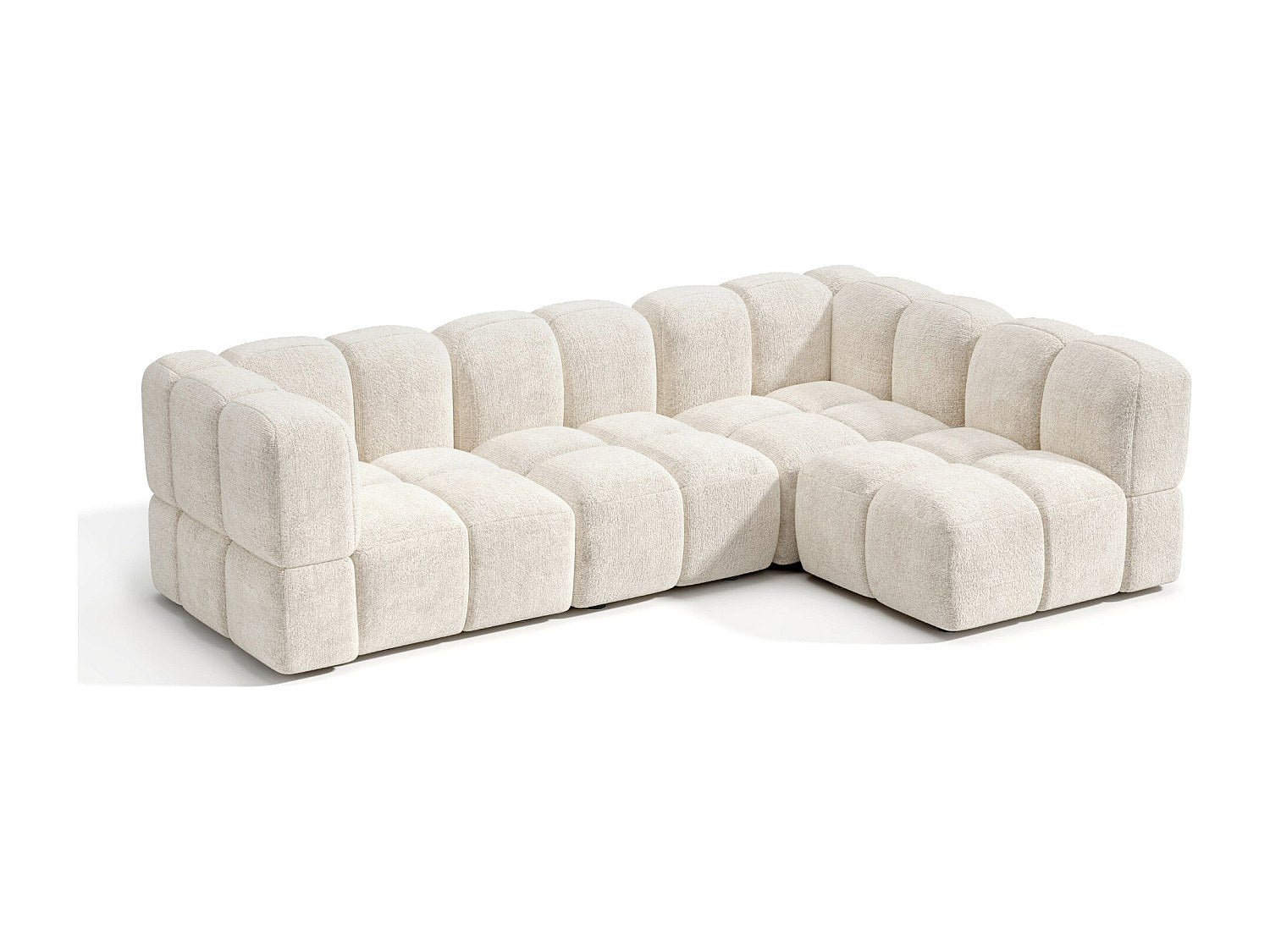 Canapé modulable 6 places beige velours