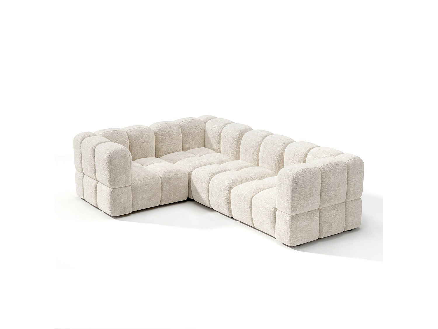 Canapé modulable 6 places beige velours