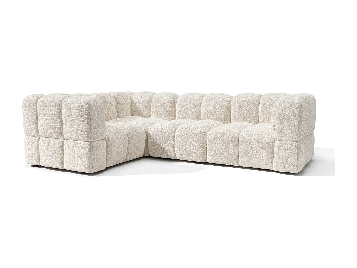 Canapé modulable 6 places beige velours