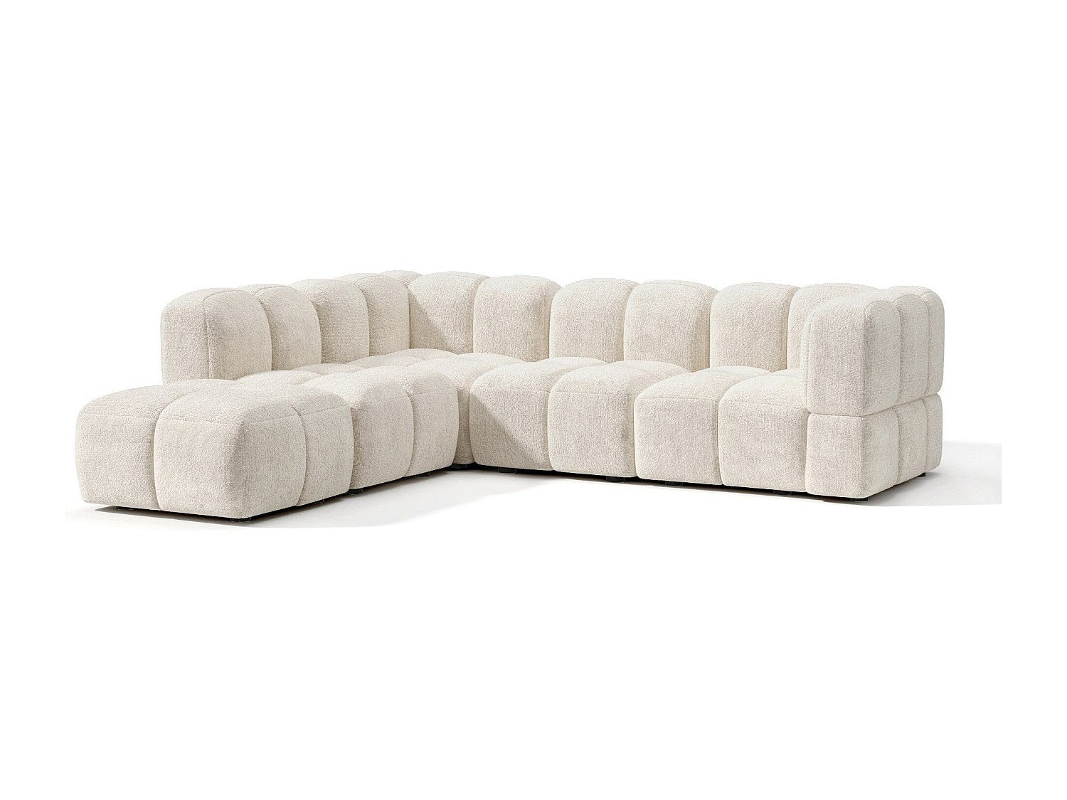 Canapé modulable 7 places beige velours