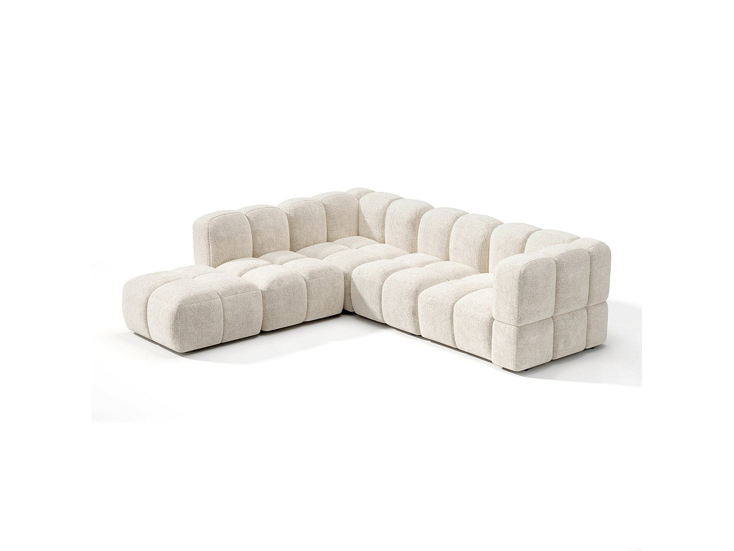 Canapé modulable 7 places beige velours