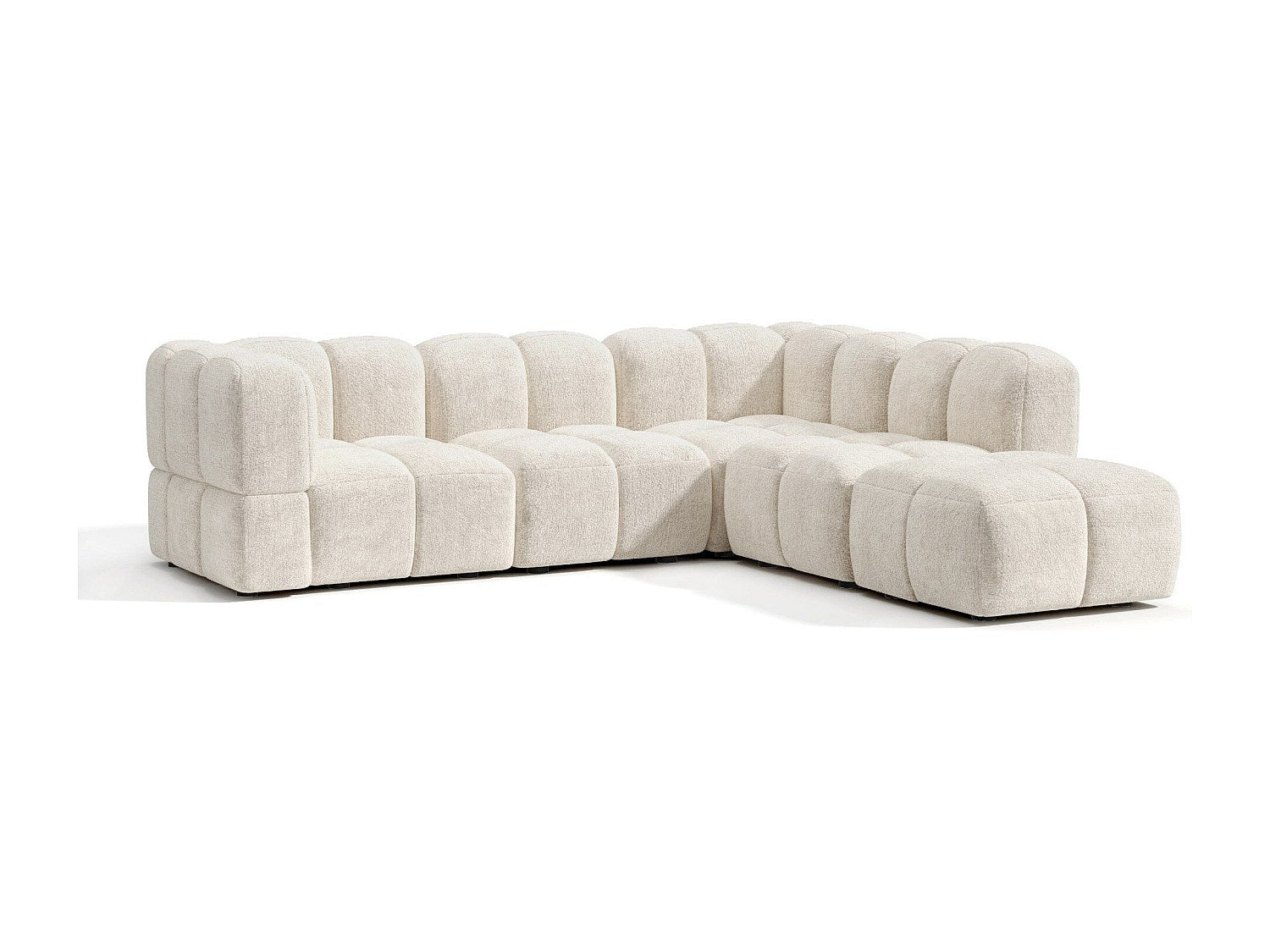 Canapé modulable 7 places beige velours