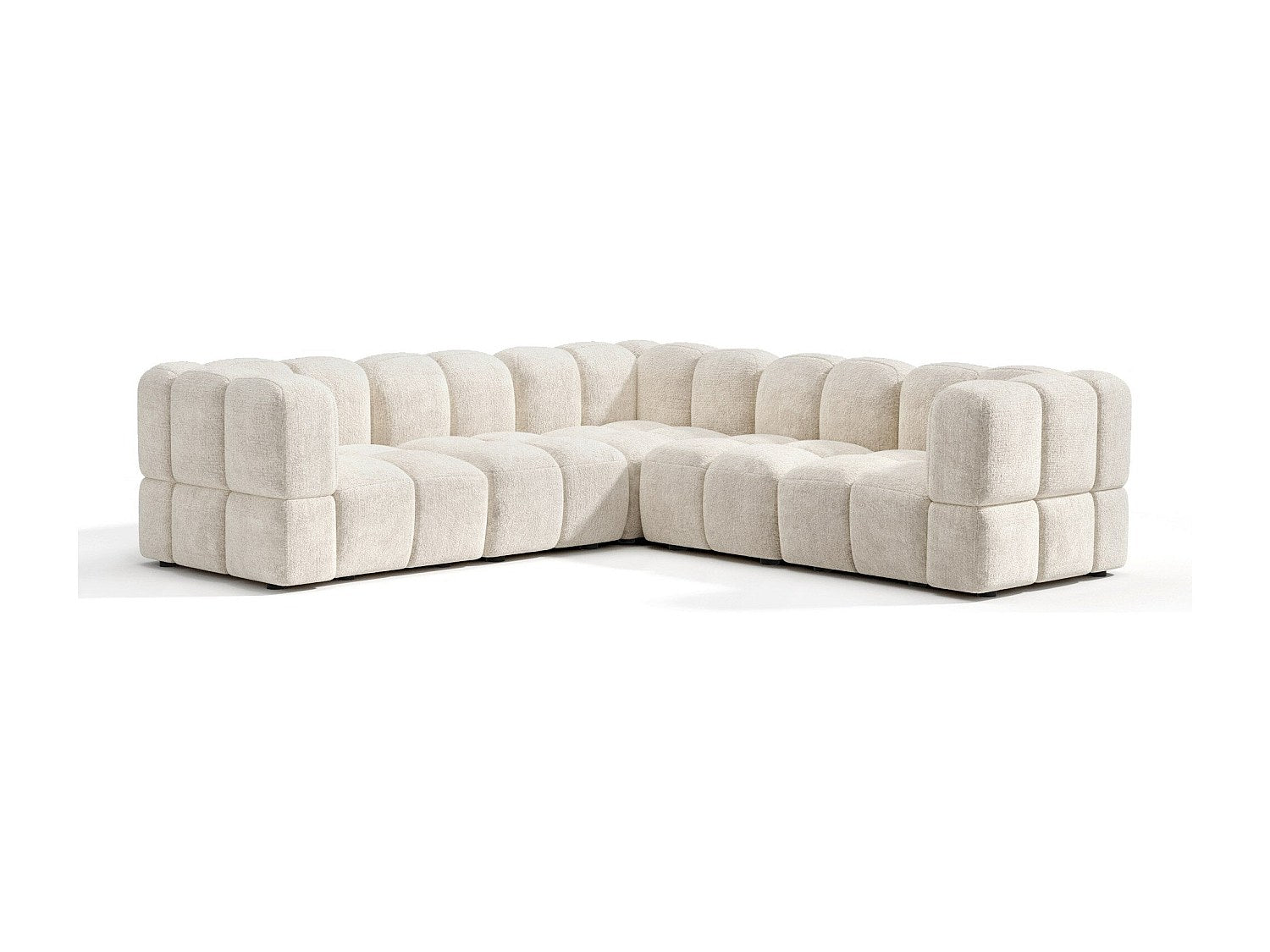 Canapé modulable panoramique 8 places beige velours