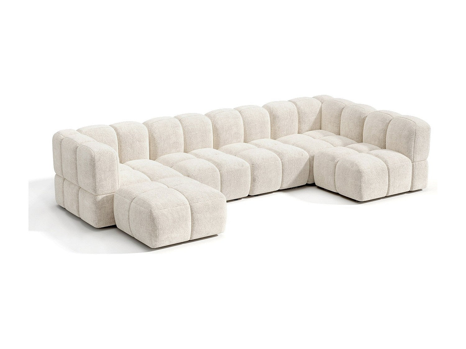 Angle pour canapé modulable 8 places beige velours