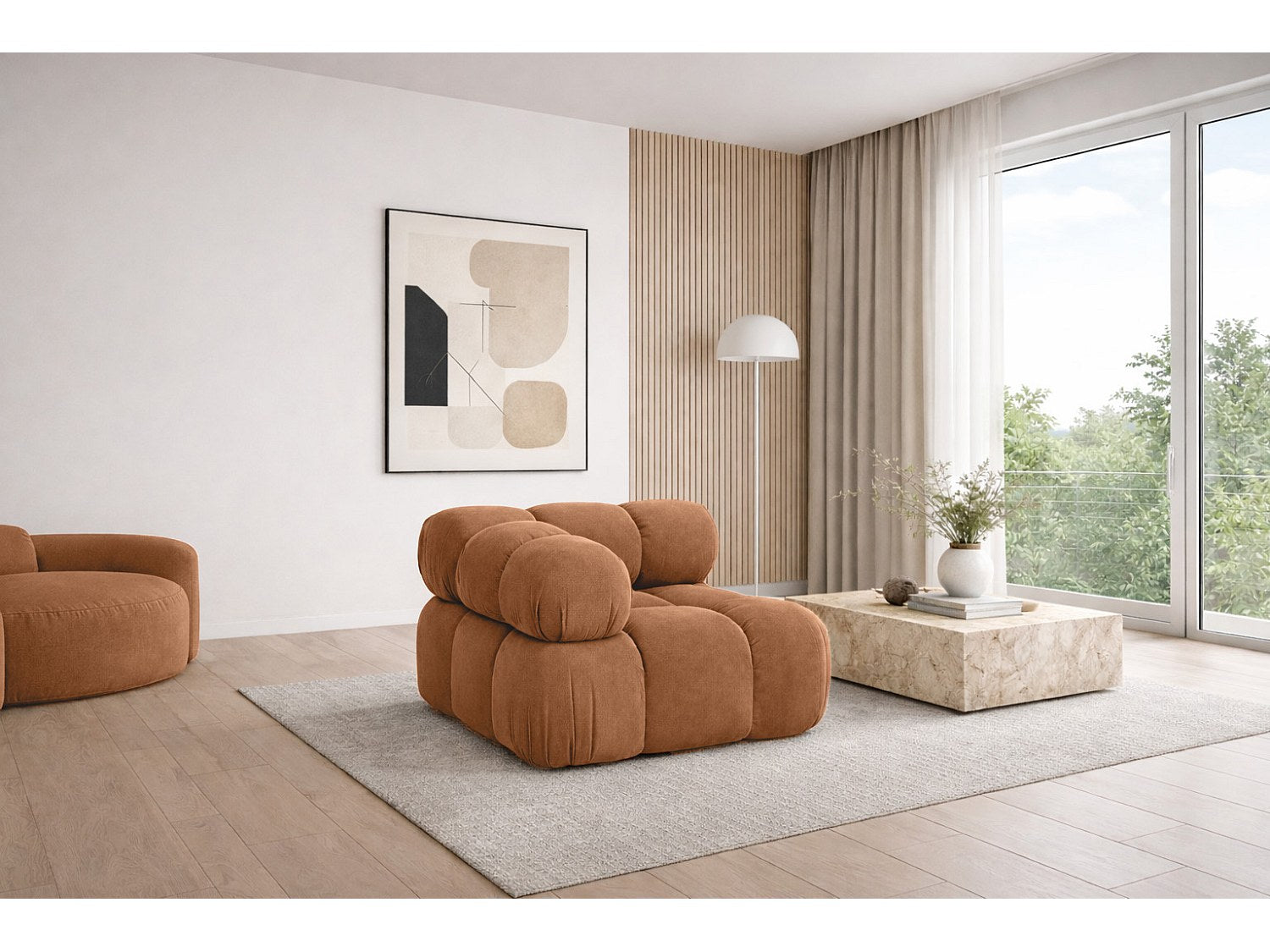 Canapé modulable marron tissu