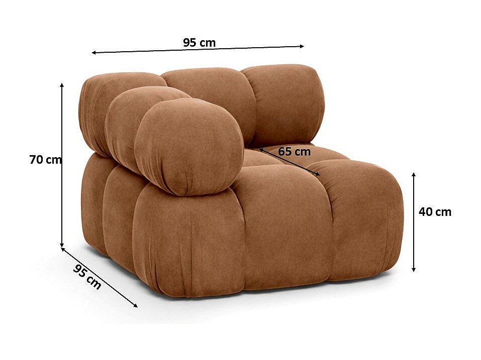 Canapé modulable marron tissu