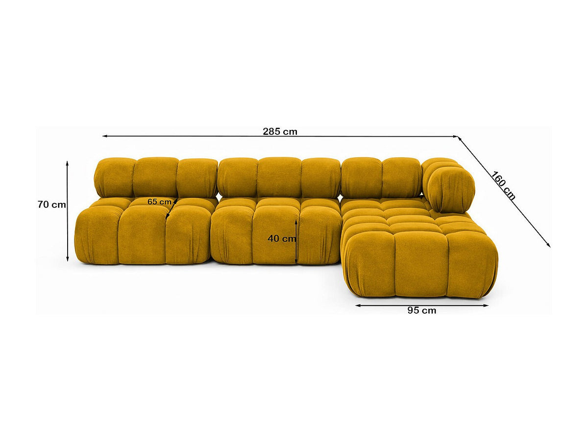Canapé modulable jaune tissu