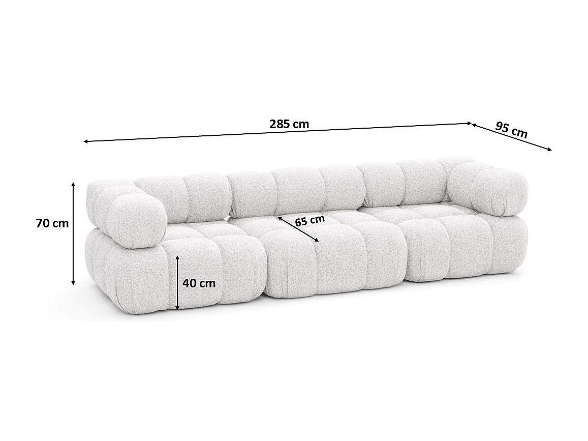 Canapé modulable 3 places beige tissu