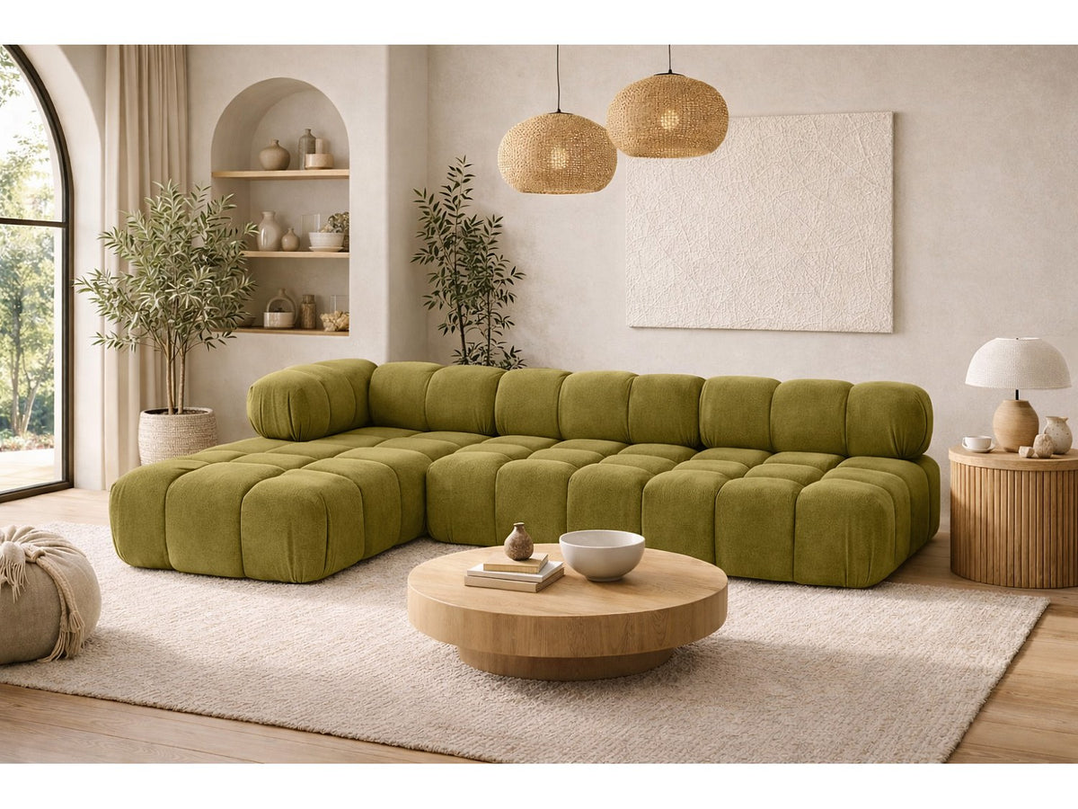 Canapé modulable vert tissu