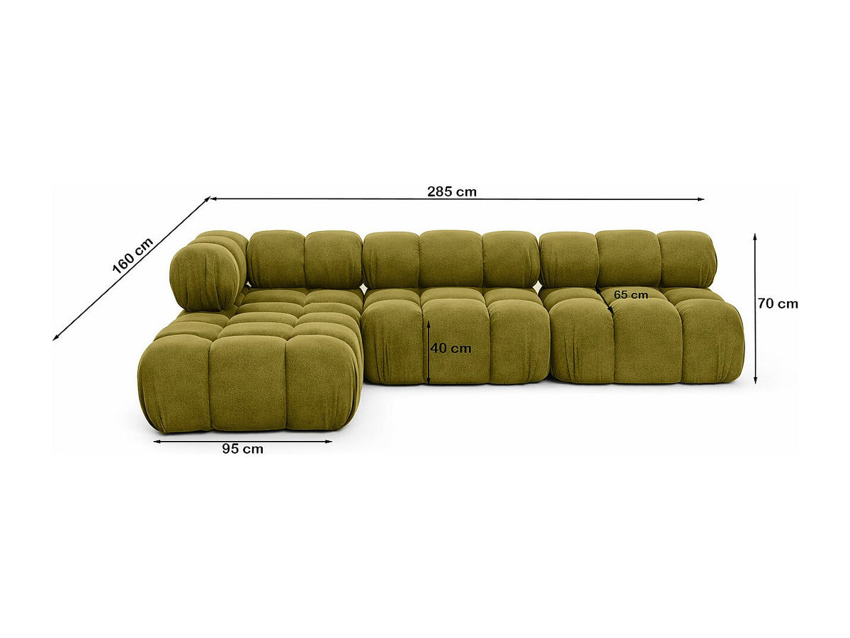 Canapé modulable vert tissu