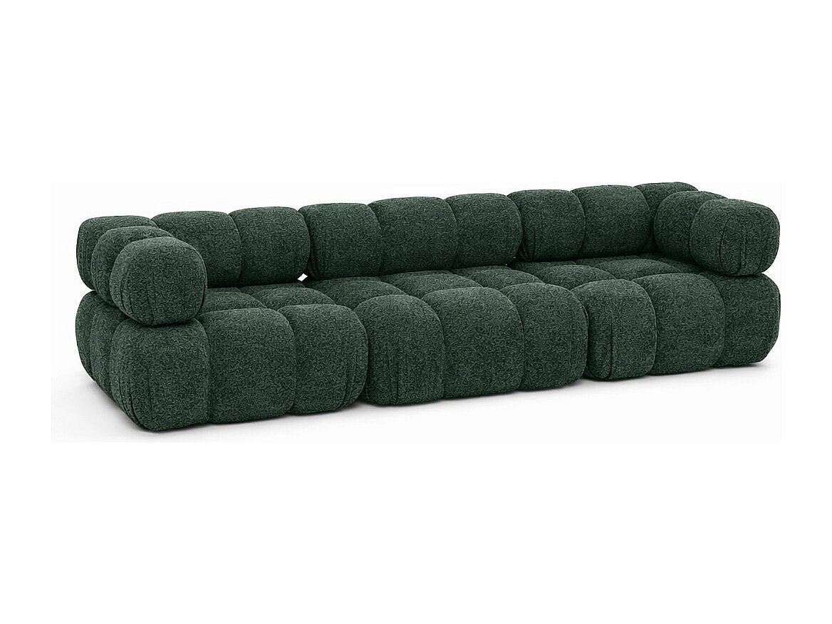 Canapé modulable 3 places vert tissu