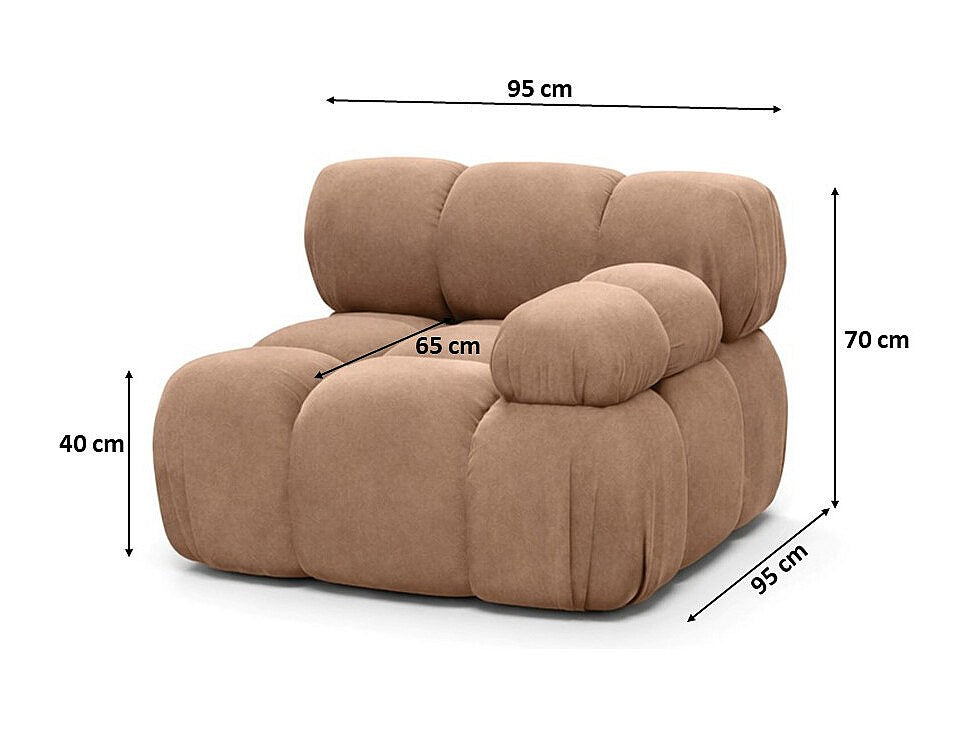 Canapé modulable marron tissu