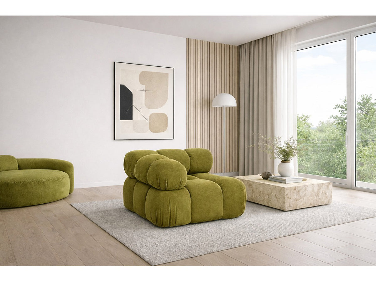 Canapé modulable vert tissu