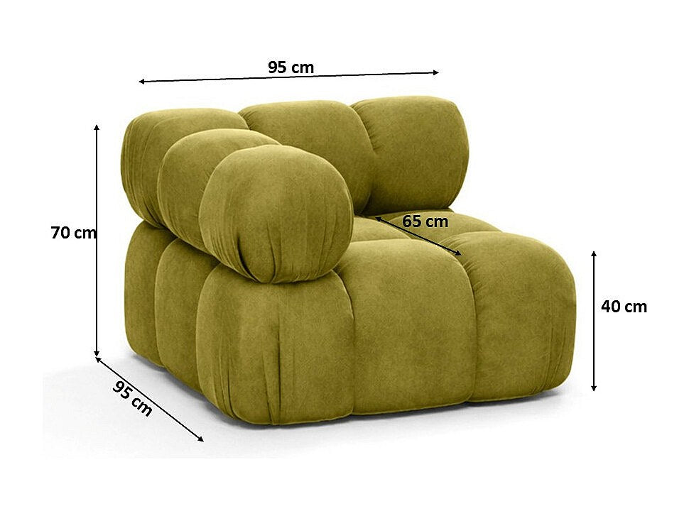 Canapé modulable vert tissu
