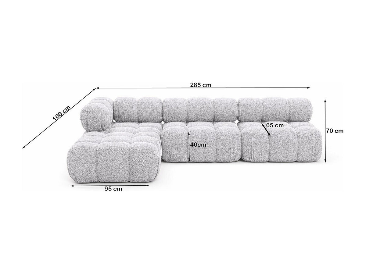 Canapé modulable gris tissu