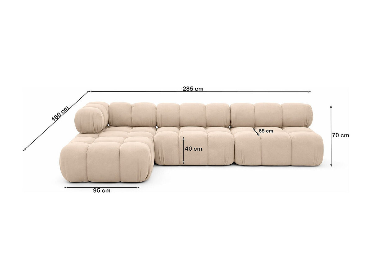 Canapé modulable beige tissu