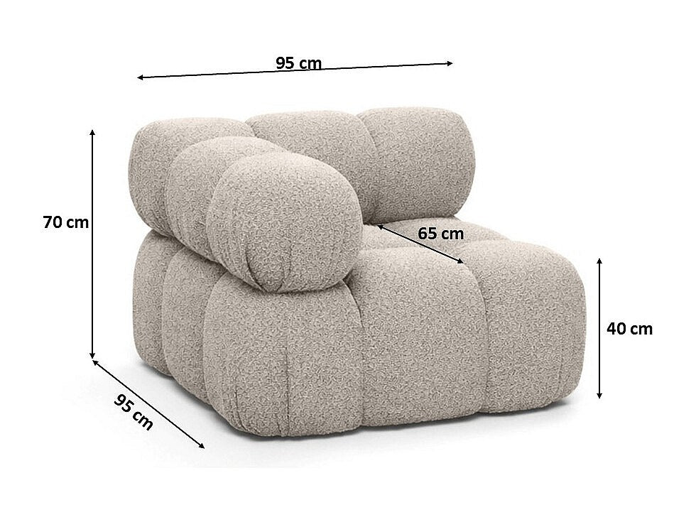 Canapé modulable beige tissu