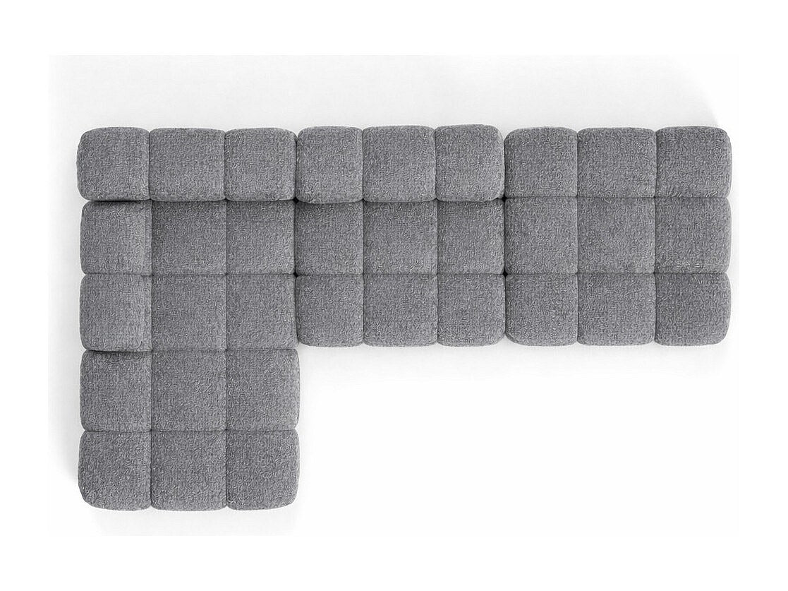 Pouf pour canapé modulable gris tissu