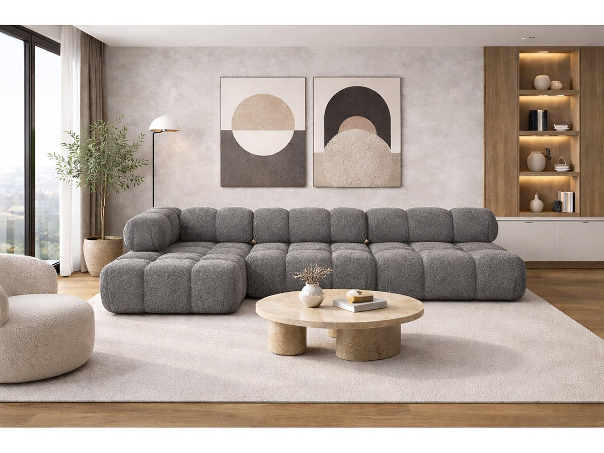 Canapé modulable gris tissu