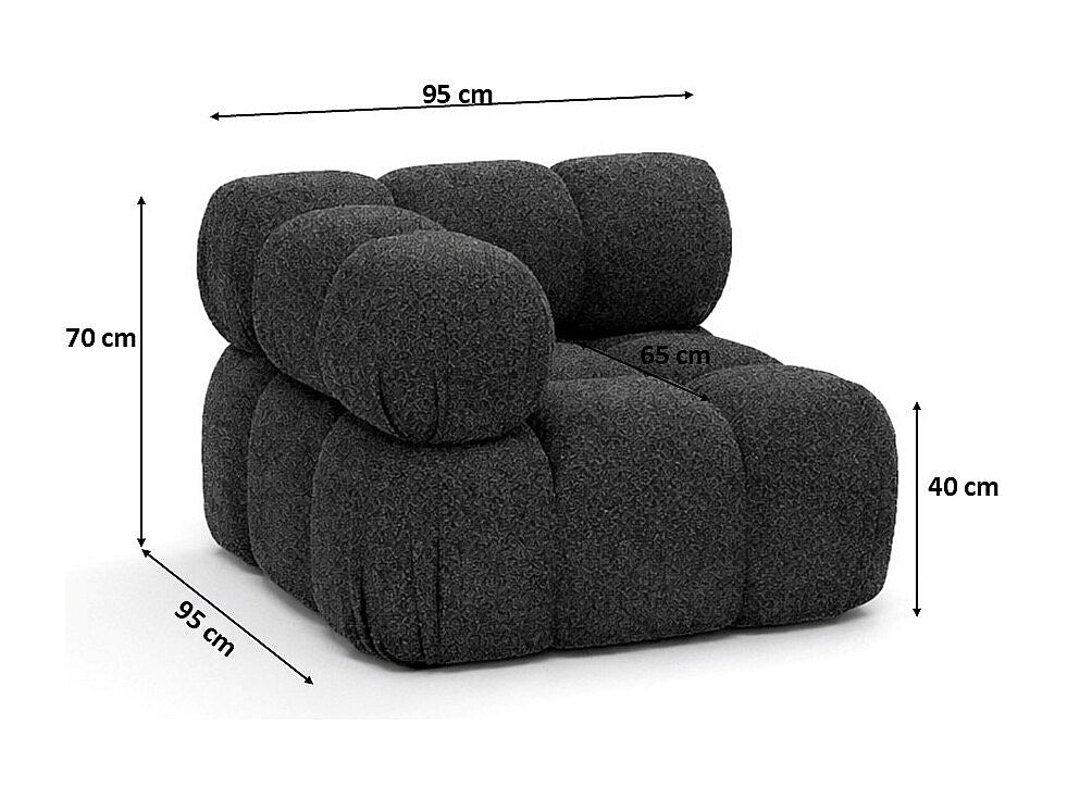 Canapé modulable gris tissu