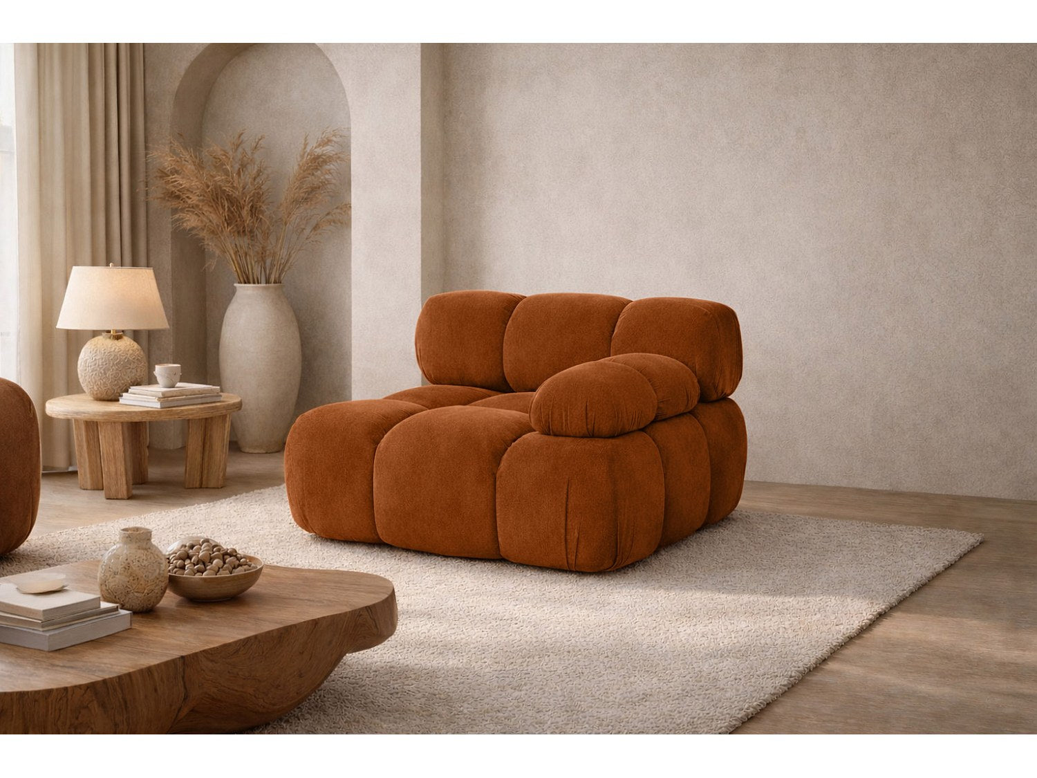 Canapé modulable marron tissu