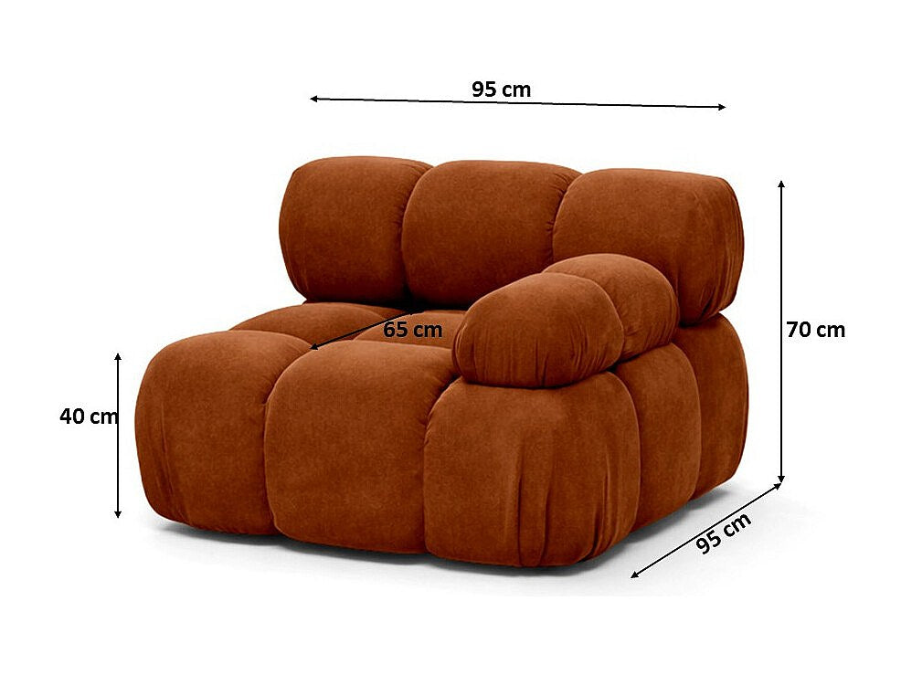 Canapé modulable marron tissu