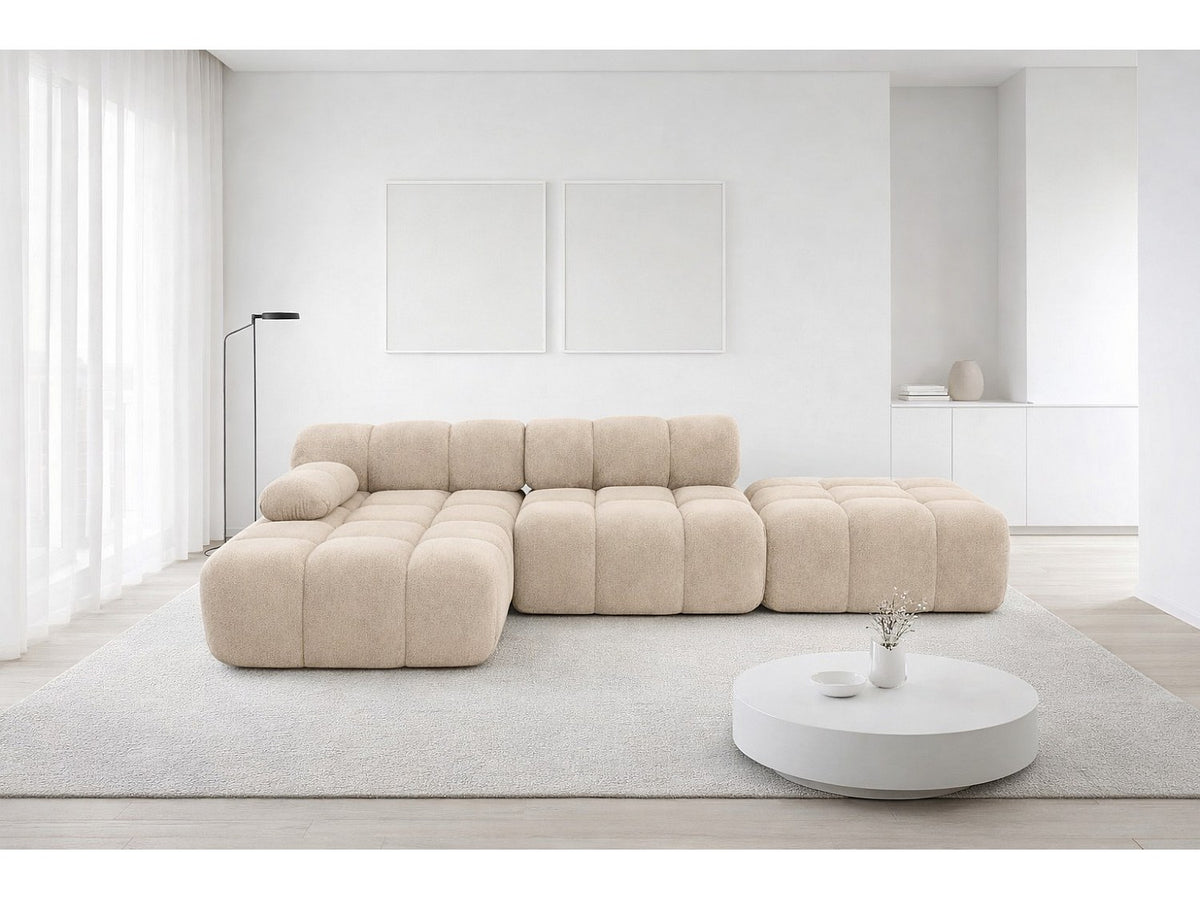 Pouf pour canapé modulable beige tissu
