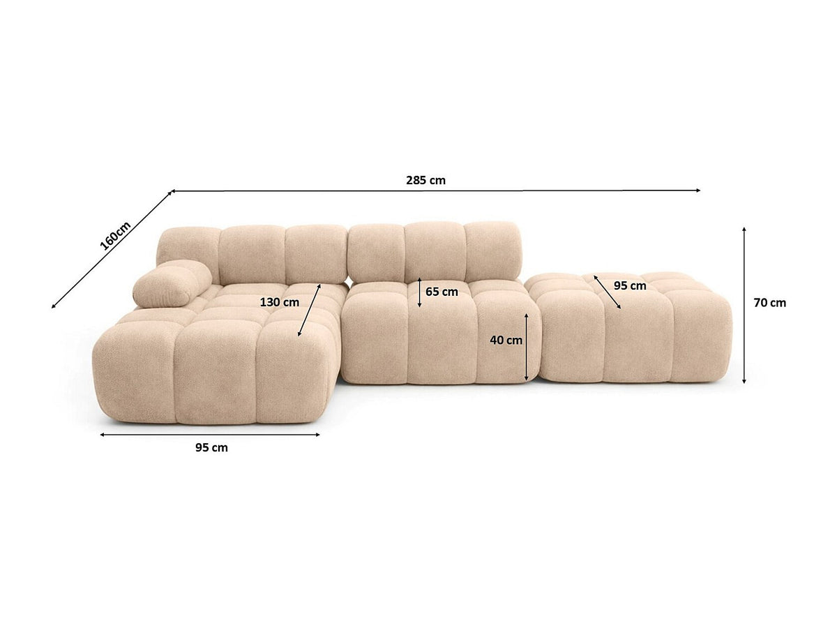 Pouf pour canapé modulable beige tissu