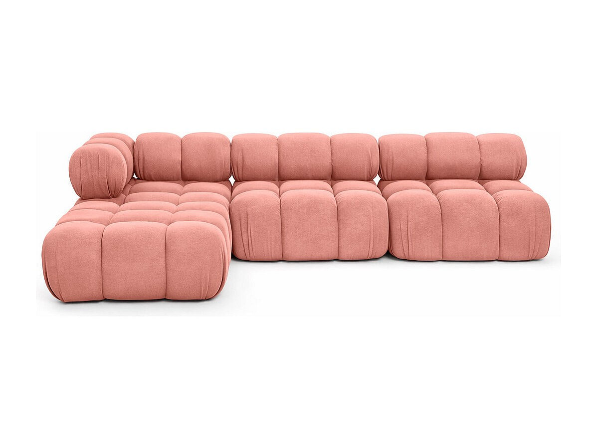Canapé modulable rose tissu