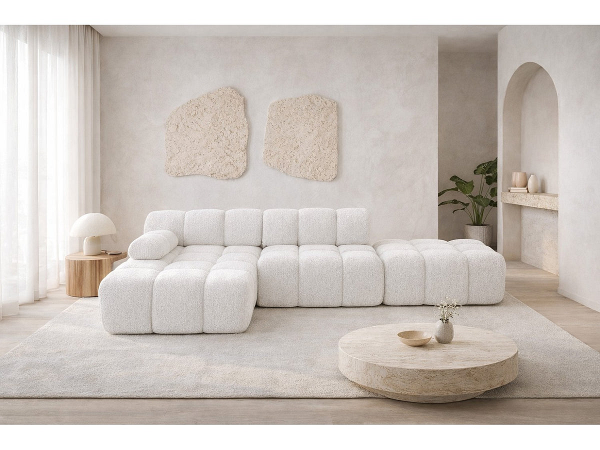 Pouf pour canapé modulable beige tissu