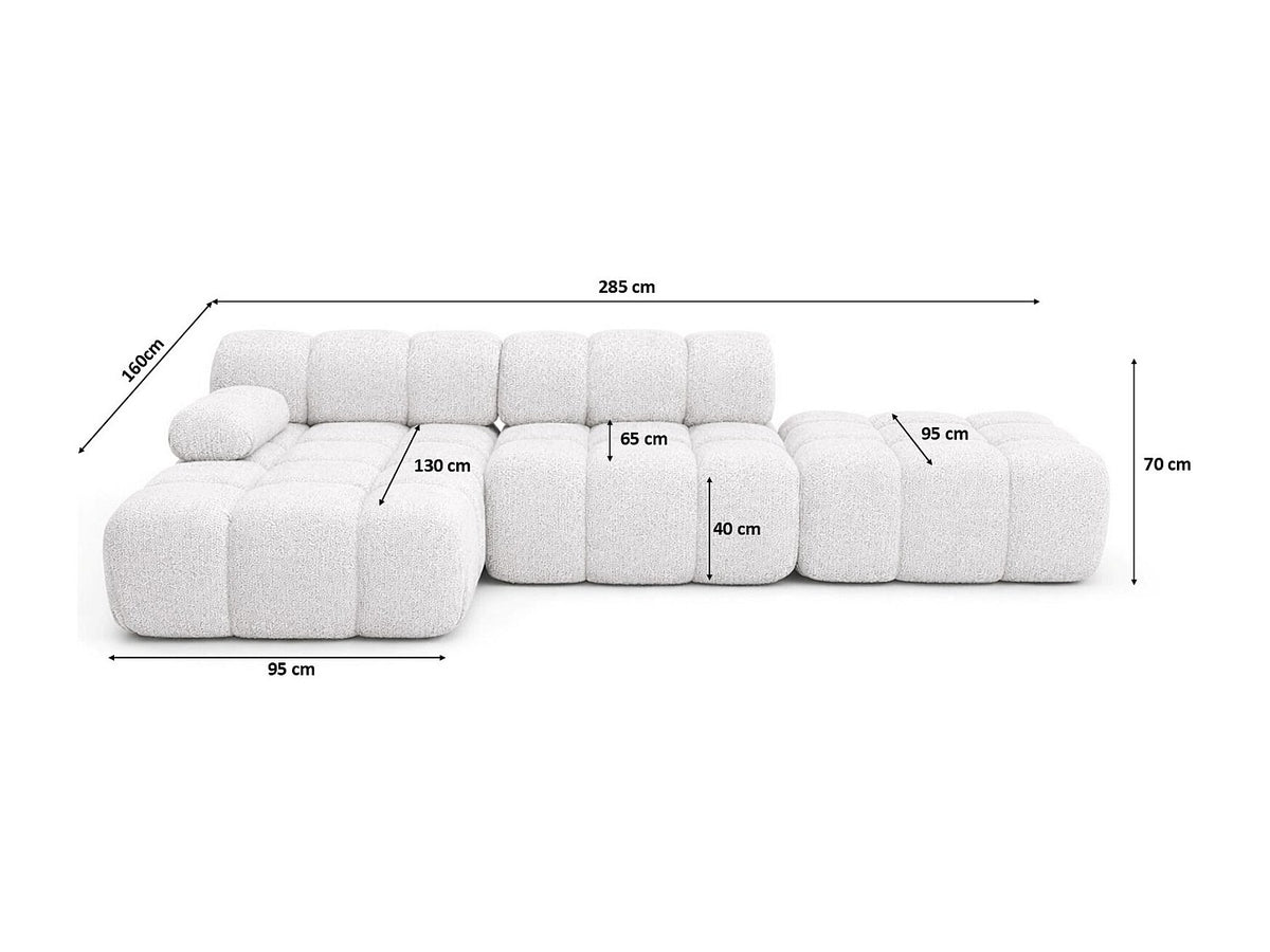 Pouf pour canapé modulable beige tissu