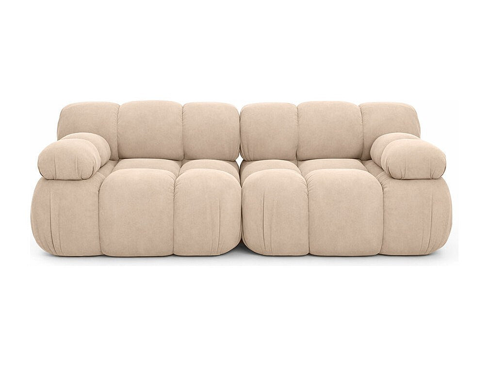 Canapé modulable 2 places beige tissu