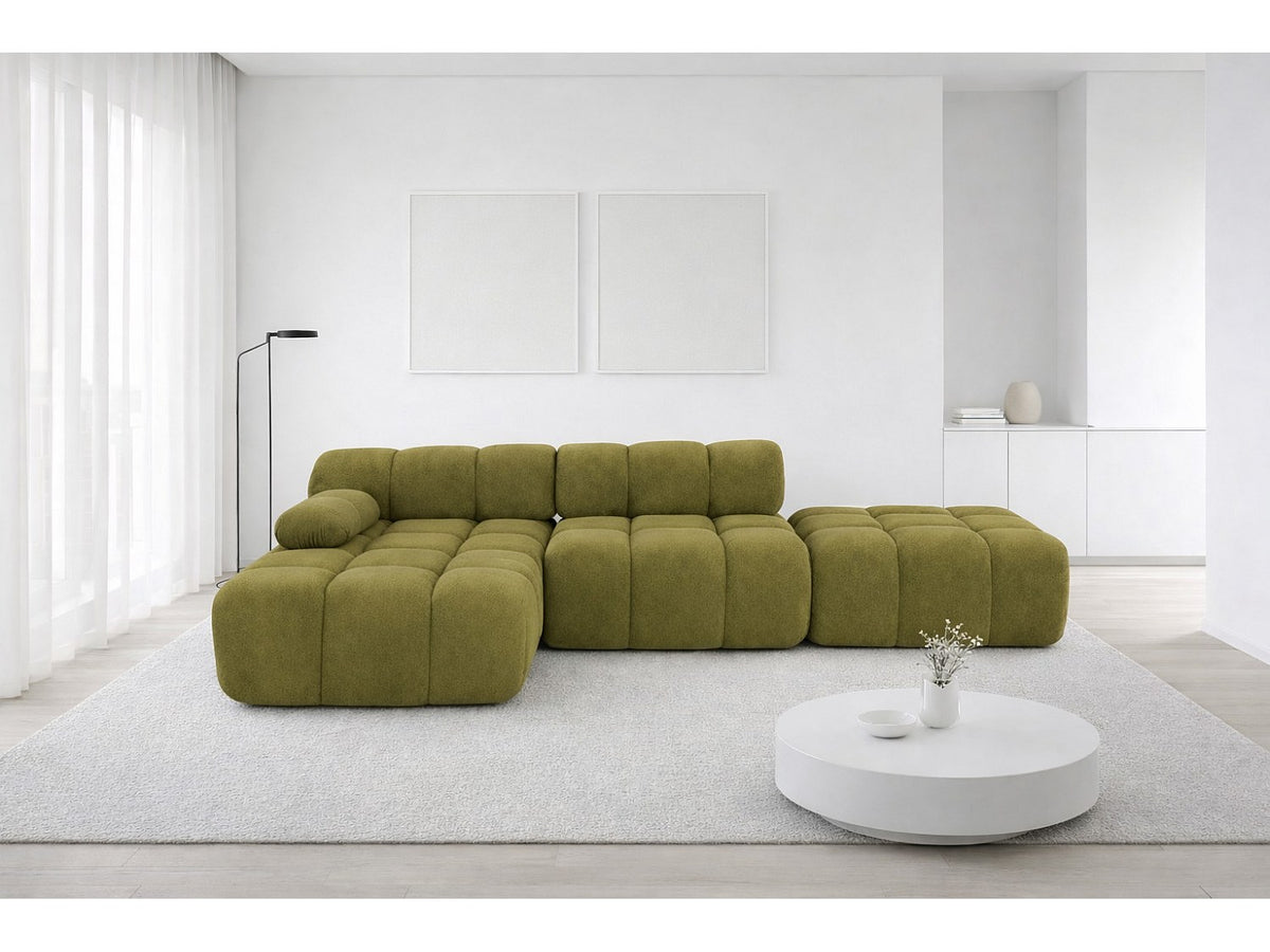 Pouf pour canapé modulable vert tissu