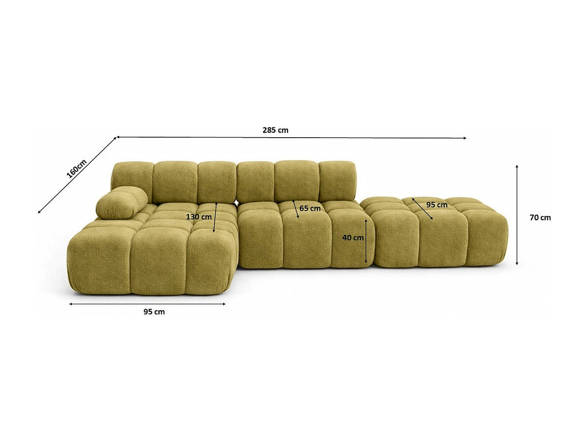 Pouf pour canapé modulable vert tissu